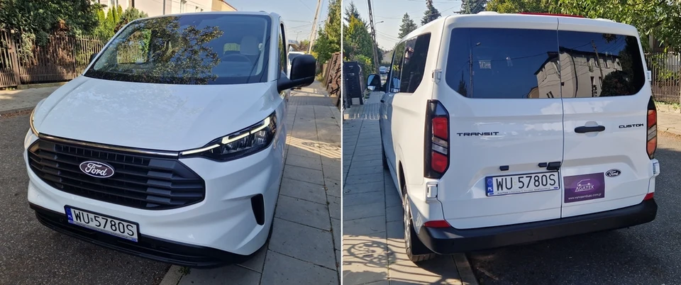 ford Transit Custom z przodu i z tyłu